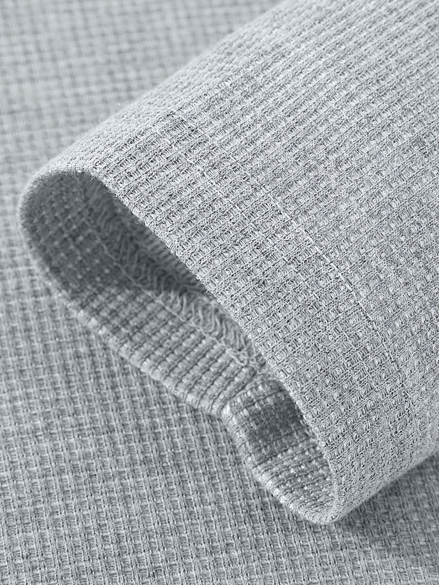 JEEP Men's Spring/Autumn Waffle Knit Colorblock 2-in-1 Look Long T-shirt - Grey