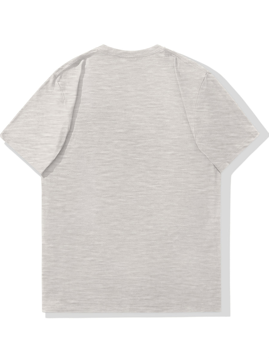 Men'S Original Parts Vintage Pattern Summer Casual Round Neck Short Sleeve T-Shirt - Light Grey