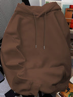 Hooded Sweatshirt with Printed Pattern, Autumn/Winter Style Sweatshirt NYC - Brown 1