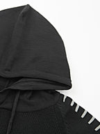 Men'S Solid Color Casual Sweater for Autumn And Winter, Knitwear for Outdoor Sports, Hoodie As a Gift with Ribbed Cuffs Design - Black