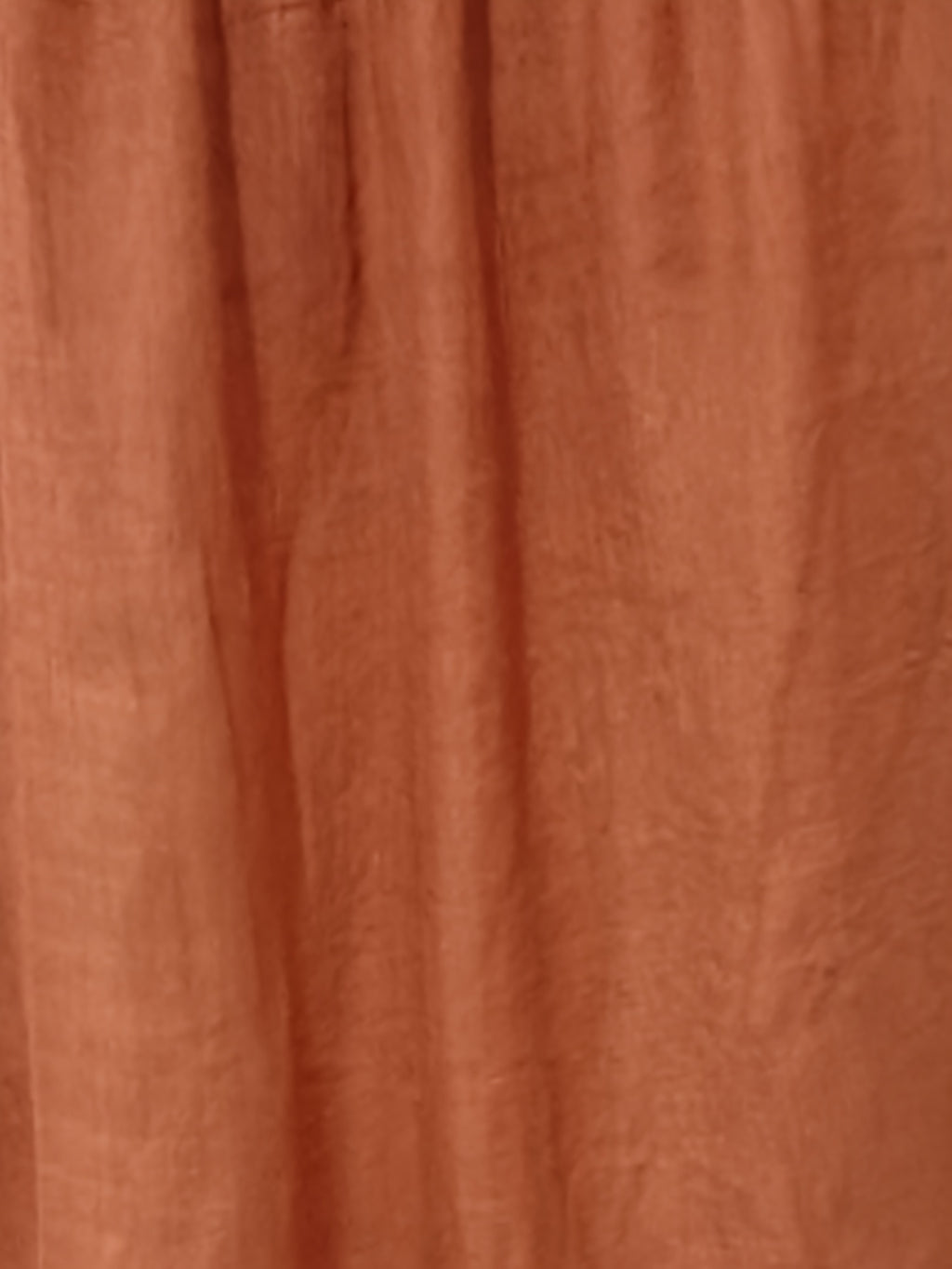 Bohemian Style V-Neck Lace Blouse with Drawstring, Loose Flared Sleeve Breathable Top - Rust