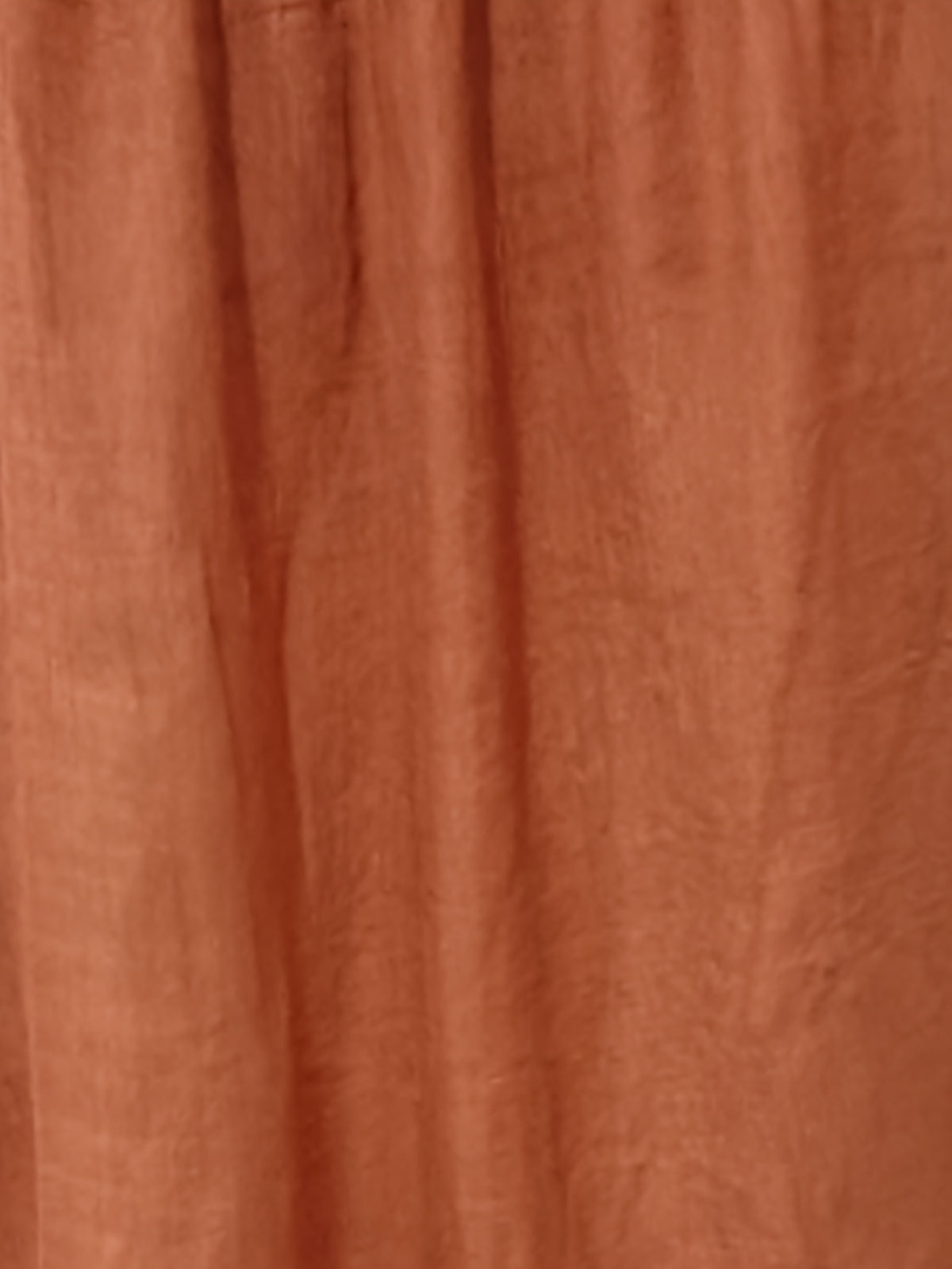 Bohemian Style V-Neck Lace Blouse with Drawstring, Loose Flared Sleeve Breathable Top - Rust