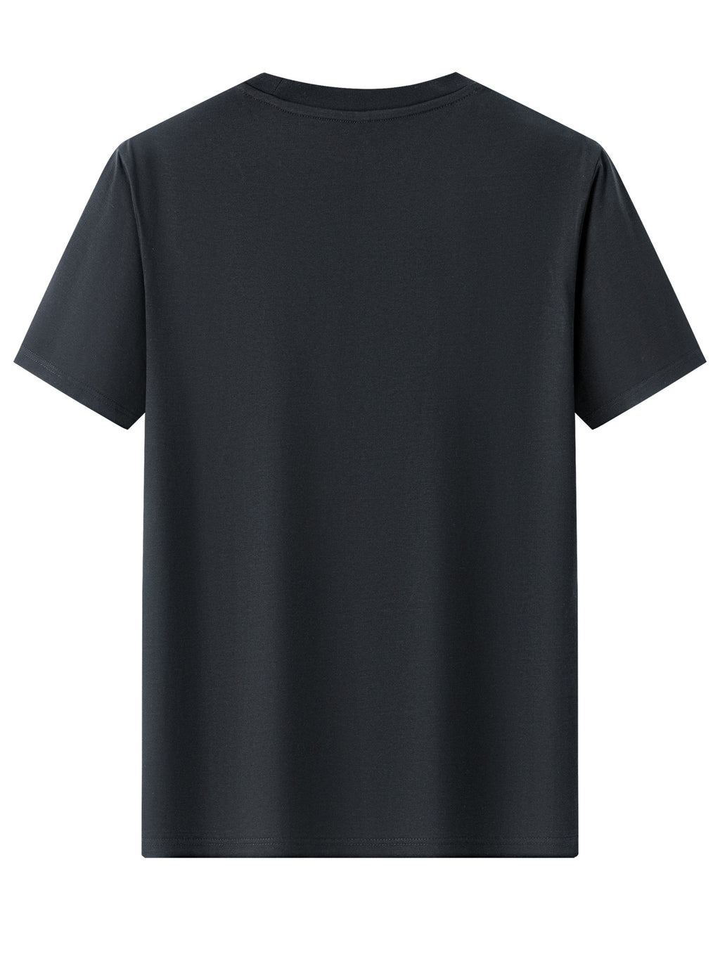 Men's Summer Pure Cotton Short-Sleeve T-Shirt, Solid Color Crew Neck, Simple Casual Versatile Breathable Sweat-Wicking Basic Style Half-Sleeve Top - Black