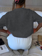 (Popular T-shirts) Spring and summer new fashion trend Women's short-sleeved round neck T-shirt versatile trendy brand short-sleeved Women's tops - Black Gray