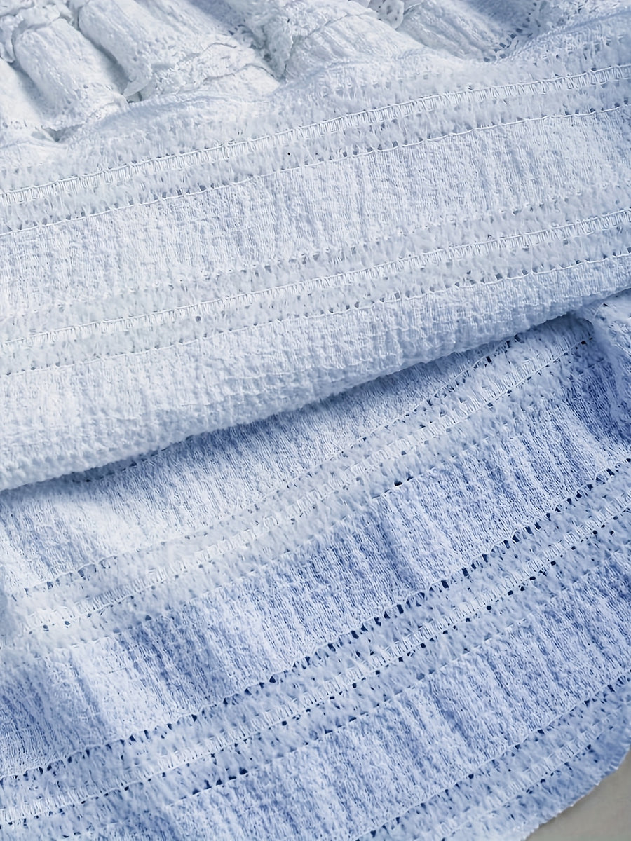 BK012107 White Skirt Lace - Sky Blue