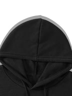 2025 New Women's American Fashion Casual Norwegian Outdoor Letter Print Hoodie with Kangaroo Pocket and Drawstring, 100% Polyester Fabric, Machine Washable, All-Season Y Sweatshirt - Black