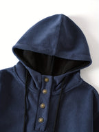New Men's Autumn/Winter Casual Fashion Hooded Sweatshirt, Heavyweight Thickened Hooded Sporty Trendy Sweatshirt Jacket, for Daily Outings, Holiday Gifts, Great for Gifting to Family and Friends - Navy Color