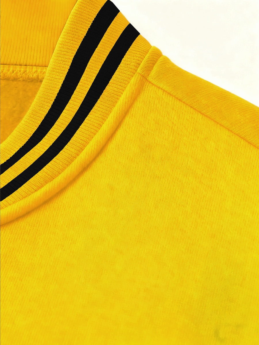 Heavy Fabric American Baseball Jacket, Durable And Non-Deforming, American Retro Street Style 1990 Large A Letter Coat - Yellow