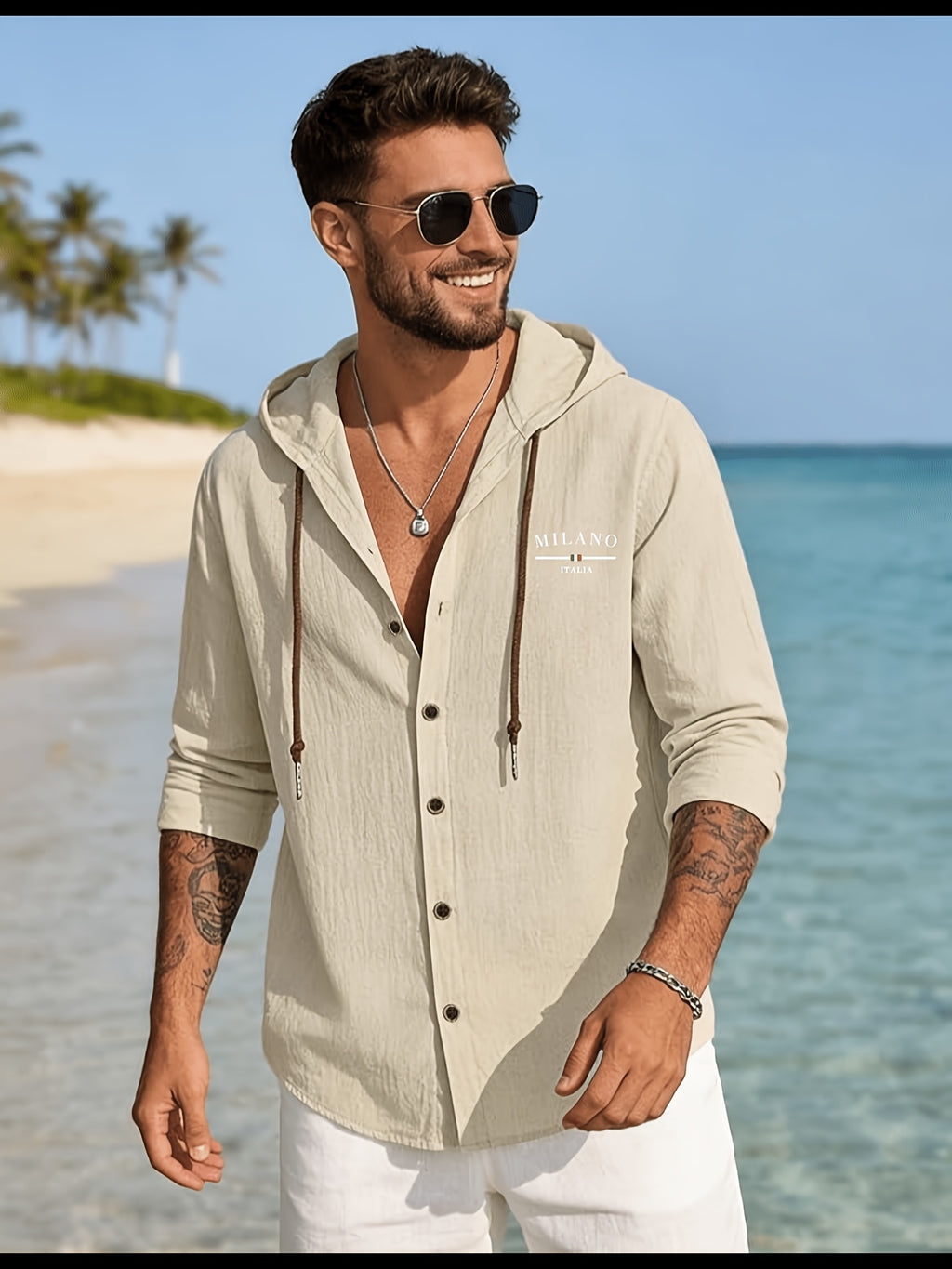 4pcs Men's Fashion Casual Long Sleeve Open Front Hooded Shirt | Soft 100% Cotton Woven Top | Regular Fit Suitable for Late Summer and Early Autumn | Skin-Friendly, Breathable, and Warm Daily Top | A Versatile Essential for City Strolls - Color Mixing 5