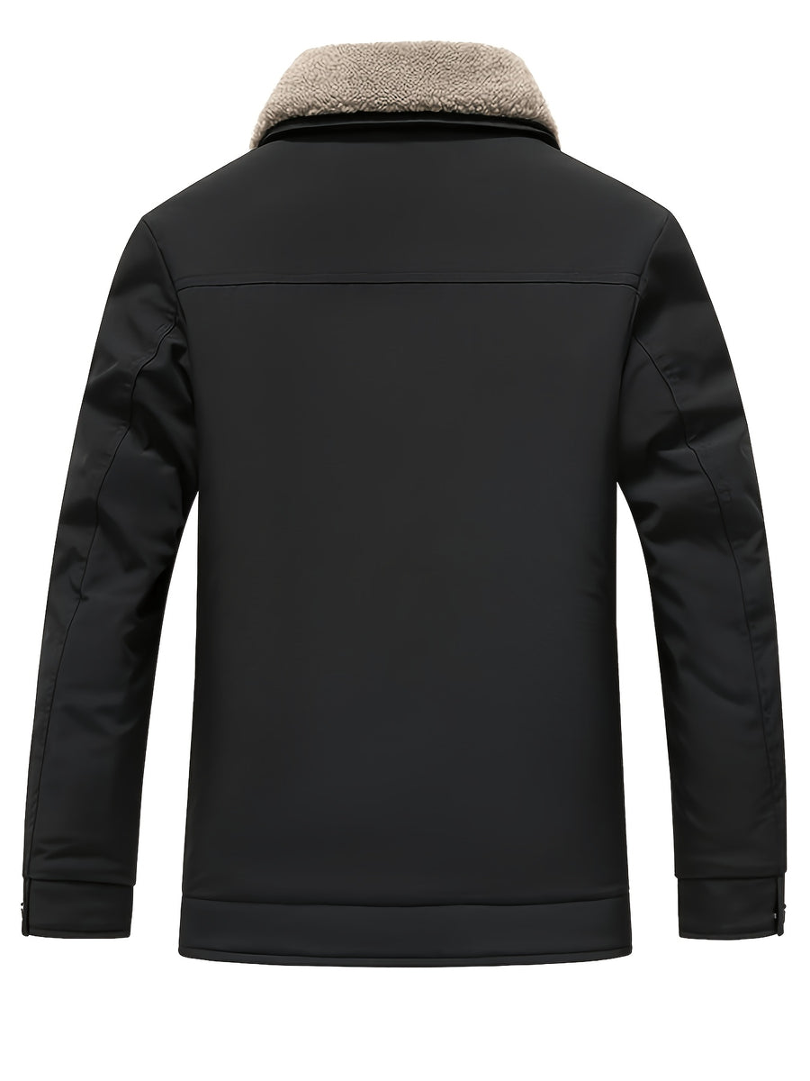 2026 New Jacket, Men'S Coat, Winter Outdoor Travel, Suitable for Snow Travel, Outdoor Leisure, Casual All-Match, Loose Lapel, Puffy And Warm, Casual Warm Clothing, Warm Jacket, Casual Fashion Coat - Black