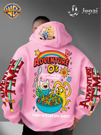 Official Warner Bros., Trendy Cool American Street Style Classic Character Theme Print Hoodie, American Street Style Unisex Long Sleeve Top, Suitable for Daily And Outdoor Activities, Ideal Warm Outerwear Choice for Autumn And Winter! - Pink Color