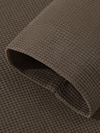 JEEP Men's Spring/Autumn Waffle Knit Colorblock 2-in-1 Look Long T-shirt - Coffee Color