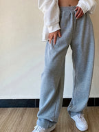 Autumn And Winter Beauty European And American Fashion Casual Trousers - Light Grey