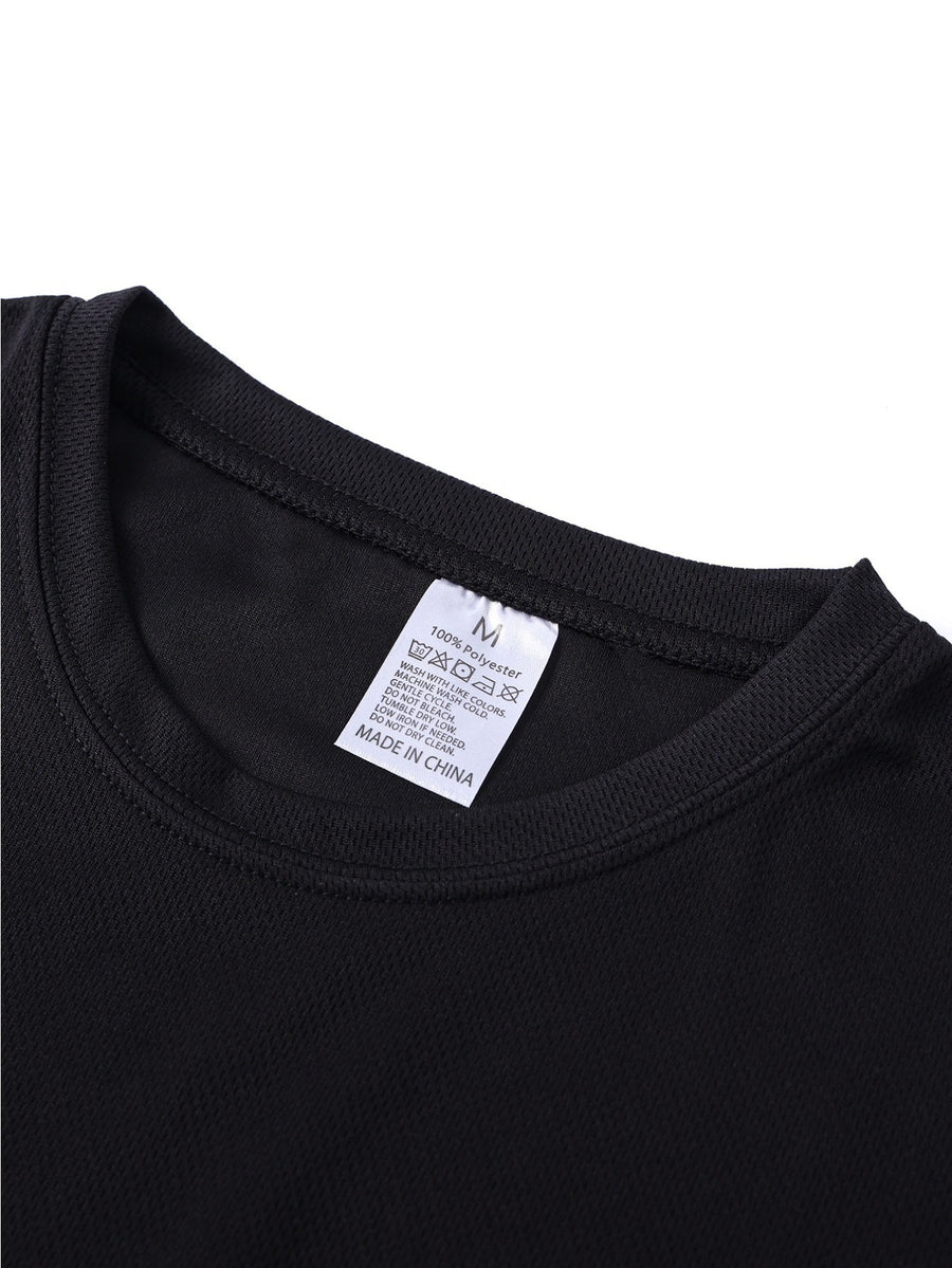 New Summer Men'S Pure White Round Neck Short Sleeve T-Shirt with Left Chest Easy Palm Tree Small Print Vacation Style Casual Loose Breathable Daily Commute All-Match Short Sleeve T-Shirt Top - Black