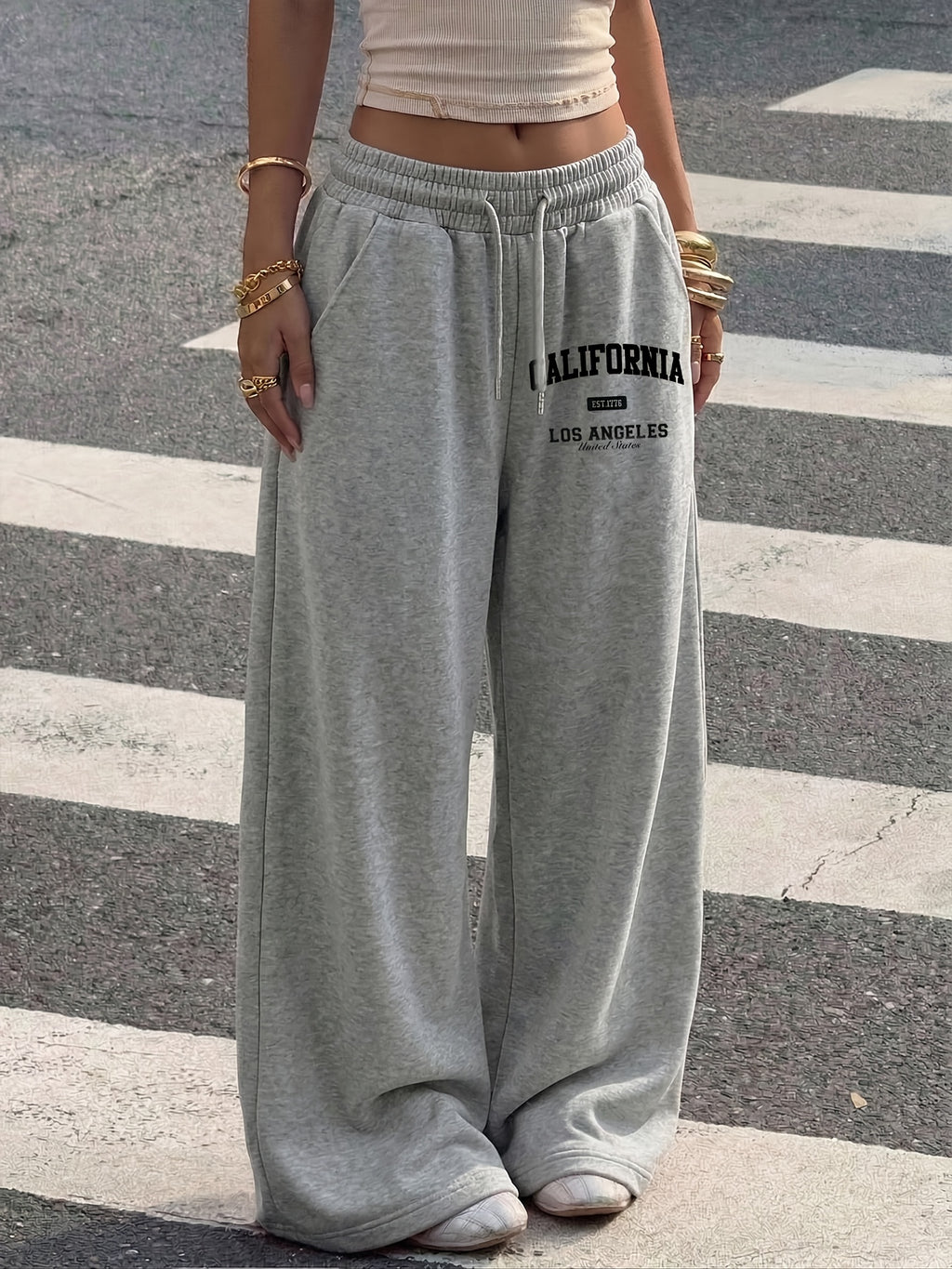 Women's Y2K Punk Straight-Leg Pants with Lettering Pockets - Loose-Fit Front Pocket Trousers, Machine Washable Gray Suitable for Outdoor Commuting, College Style & Daily Wear, American Vintage Urban Fashion (No Transparency) - Grey