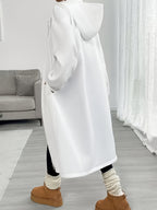 Women'S Fashion Color Block Jacket Zipper Outerwear - White