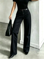 A10050# Simple and Stylish Jeans - Black