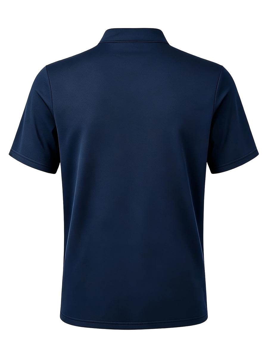 Men'S New Summer Fashion Polo Casual Breathable Comfortable Business T-Shirt Polo Shirt Stand-Up Collar Polo Shirt - Navy Color