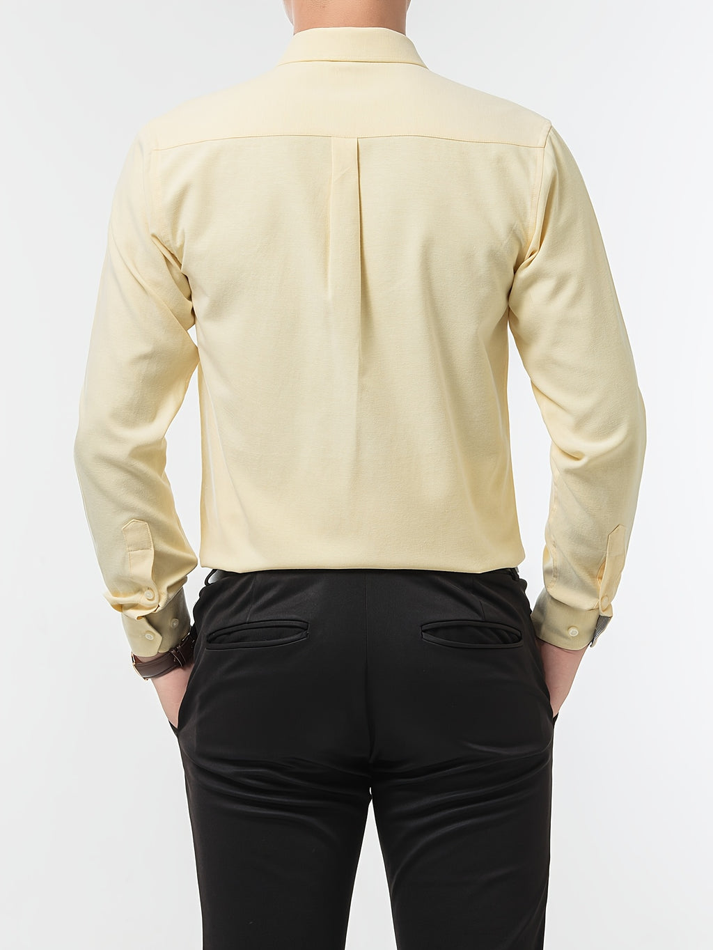 Men'S Long Sleeve 60 Oxford Dress Shirt, Casual - Yellow