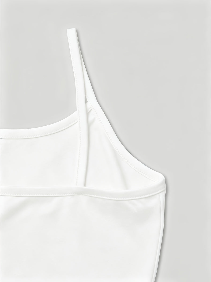 1pc Women's Mini Camisole Top with a Playful and Energetic Cat Print. Features a Cool and Edgy Vibe, Effortlessly Creating a Girly Style. Offers a Youthful and Age-reducing Effect, Adding Both Vitality and a Youthful Look. Suitable for Various Styles - White