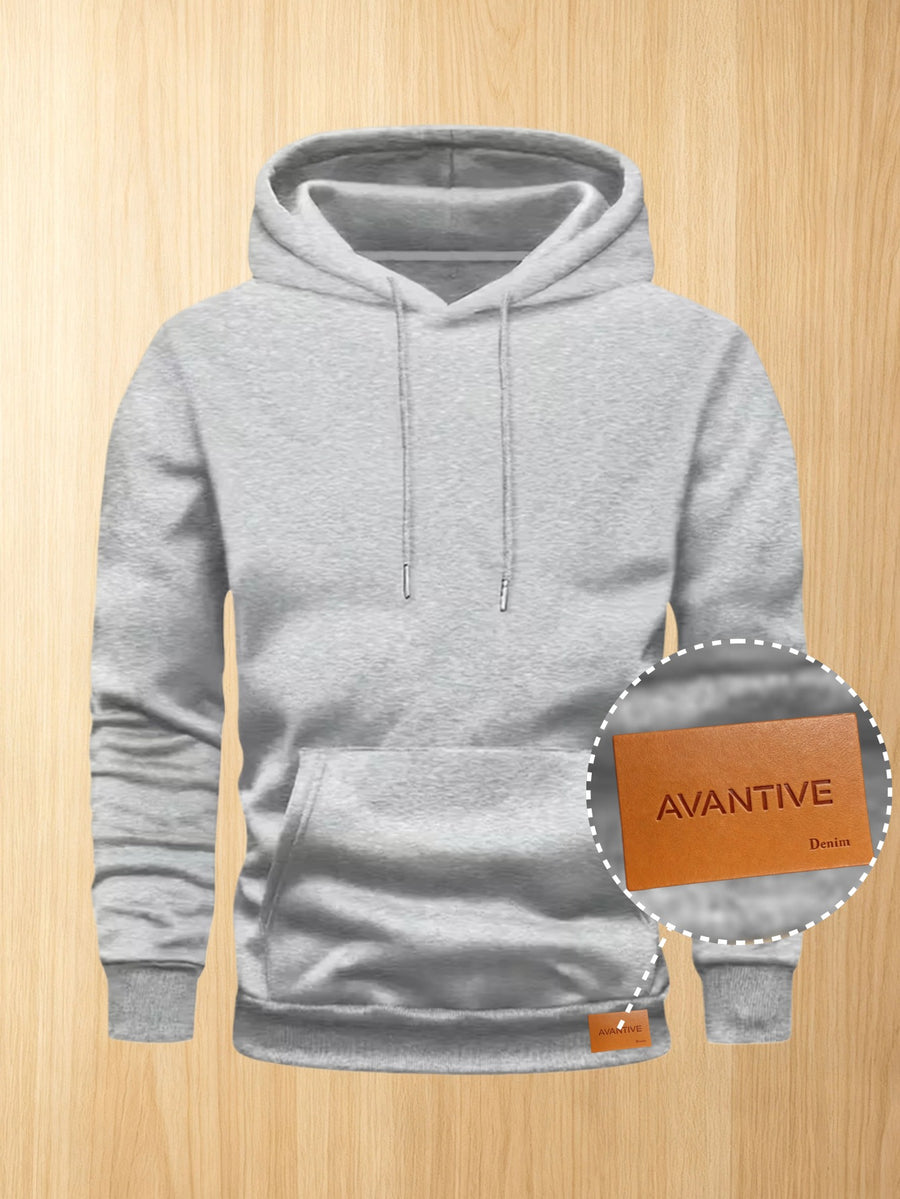 50%, 50%, Men'S Casual Pocket Ankle-Length Hooded Sweatshirt, Cuffs with Ribbed Bottom, Men'S Warm Fleece-Lined Sweatshirt for Global All-Season Base Layer - Light Gray 2