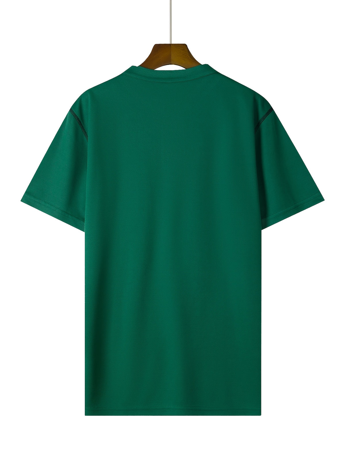 2025 Summer New Arrival Men's Color-Block Striped Short-Sleeve Henley Shirt, Cool and Breathable - Dark Green