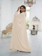 1pc Elegant And Fashionable Hooded One-Piece Abaya Été Abaya Femme Women Abaya Muslim Dress Robe Été Abaya Femme Prayer Jilbab - Apricot