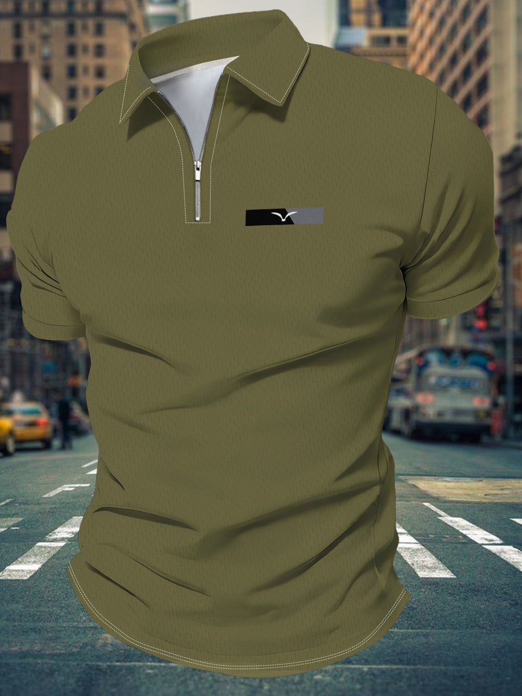 Men's Short Sleeve Zip Polo Shirt - Breathable Half-Open Collar Lapel T-Shirt with Short Sleeves, Suitable for Summer, Casual & -Casual Wear, Machine Washable Versatile Paul Shirt for Office, Commute, and Everyday Outfits - Mixed colors