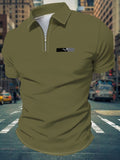 Men's Short Sleeve Zip Polo Shirt - Breathable Half-Open Collar Lapel T-Shirt with Short Sleeves, Suitable for Summer, Casual & -Casual Wear, Machine Washable Versatile Paul Shirt for Office, Commute, and Everyday Outfits - Mixed colors