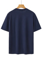 Hit Product Comfortable Men's T-shirt Cat Erpillar Fashion Design Printed T-shirt Casual Leisure Fashion Trend - Navy Color