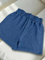 Extended Fake Drawstring Shorts - Navy Color