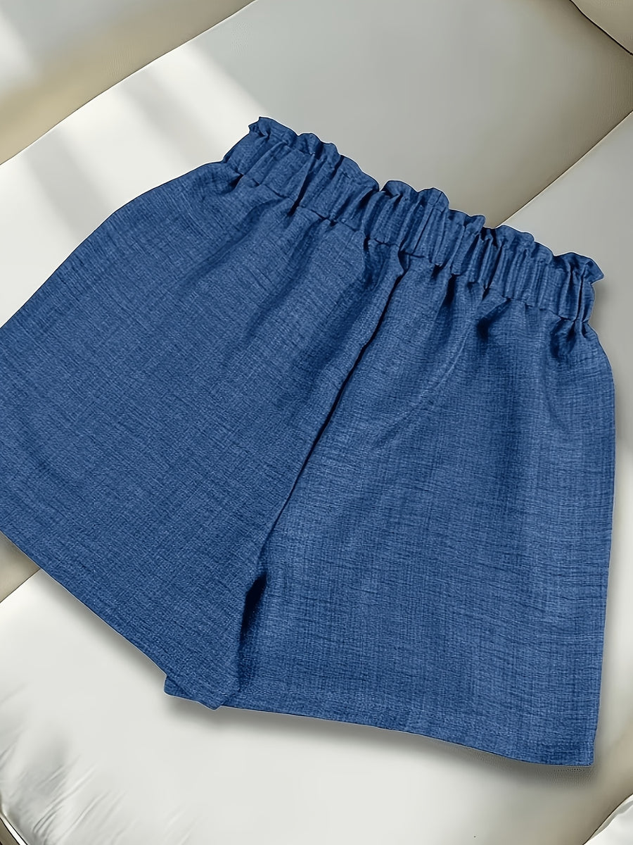 Extended Fake Drawstring Shorts - Navy Color