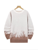 American High Street Gradient Flame Sweater | Trendy Design Knit Top - Light Brown-1