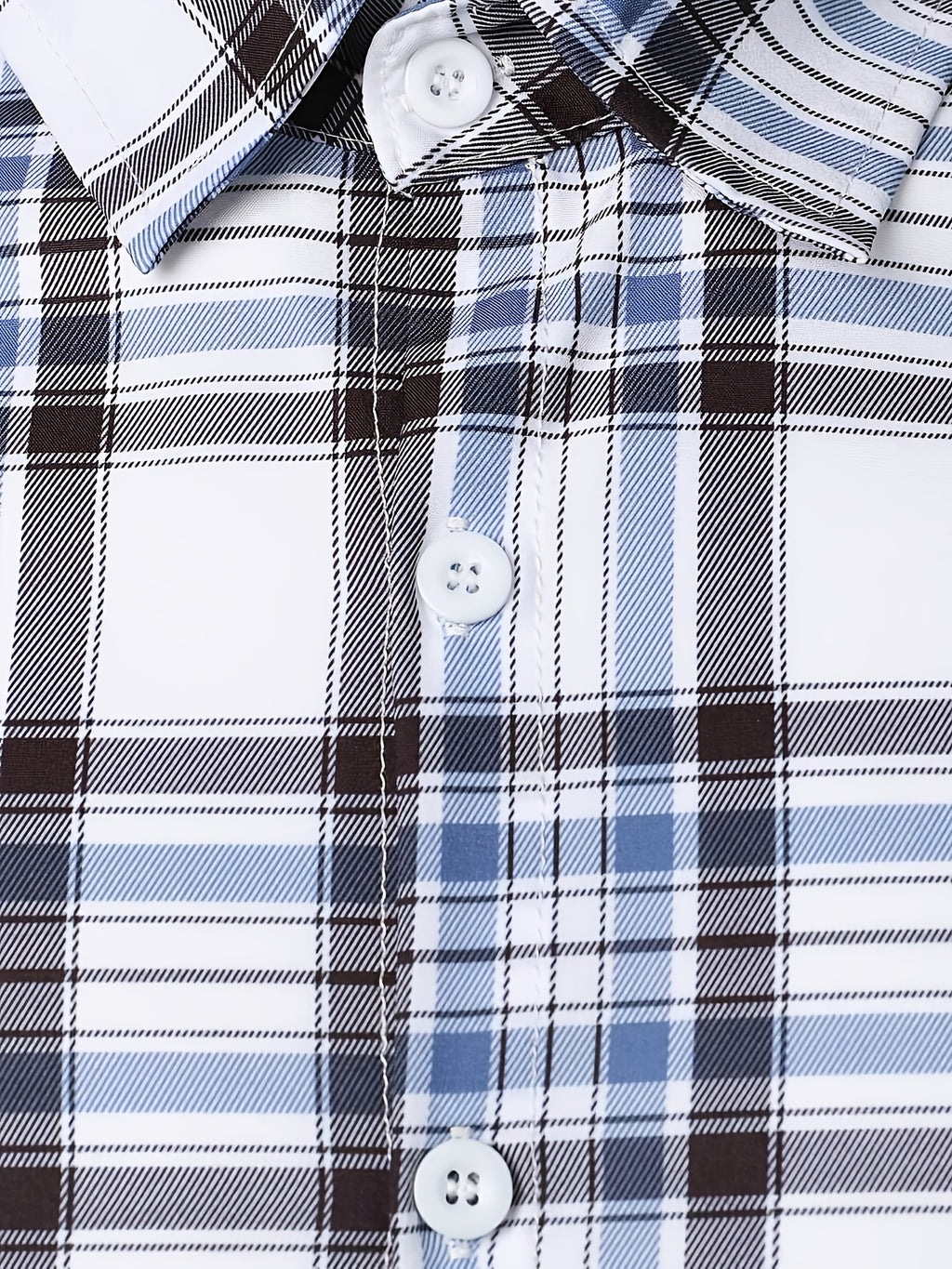 Men's Hawaiian Casual Vacation Plaid Button-Up Short Sleeve Shirt - Multicolor