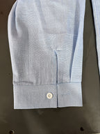 Men'S Fashion Striped Bamboo Rayon Rayon Rayon Joint Long-Sleeved Shirt - Sky Blue
