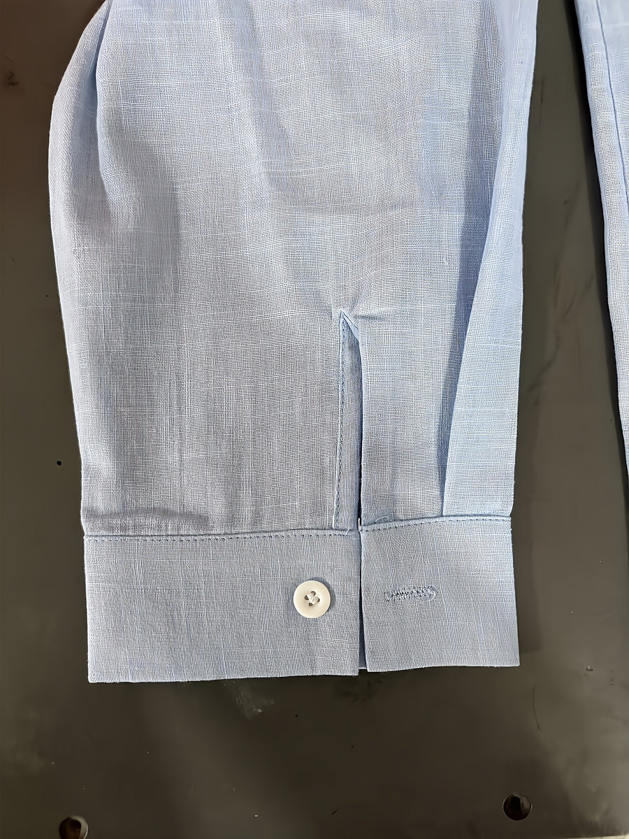 Men'S Fashion Striped Bamboo Rayon Rayon Rayon Joint Long-Sleeved Shirt - Sky Blue