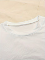 Women'S Fitted Stretch T-Shirt - Casual Basic Top, Comfortable Elastic Fit, All-Season Casual And Formal Wear - Machine Washable. Essential Daily T-Shirt, Versatile Clothing, Fashionable Design, Comfortable Wear, Office Attire, Easy Style - White