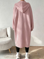 Women's Fashion Color-Block Zip-Up Jacket with Valentine's Day 5-Heart Pattern Print - Peach