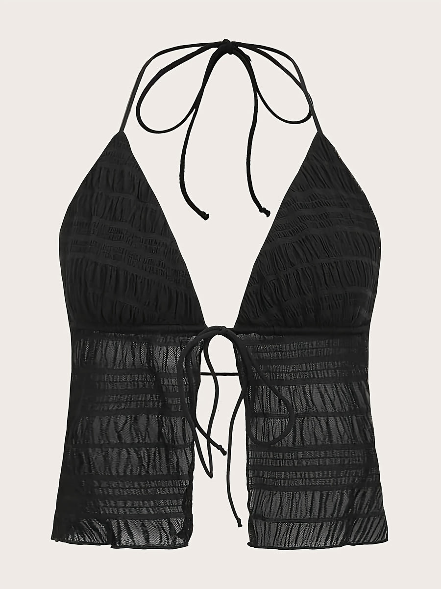 Women'S Fashion Elegant Casual Mesh Cami - Black