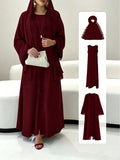 [Size UP for Regular Fit] Women's Spring/Summer Elegant Lace Patchwork Robe Dress 2pcs Set, Women's Elegant Outfit - Burgundy