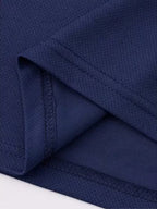 Men'S Versatile Fashion T-Shirt, Unisex Comfortable Short Sleeve Tee, Mesh Breathable Short Sleeve - Navy Color