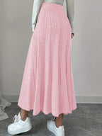 Women'S Autumn and Winter Casual Solid Color Mini Skirt - Pink