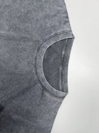 Unique Gradient Print Short-sleeved Shirt for Men, American Retro Distressed Wash, Loose Fit, Machine Washable. - Light Grey