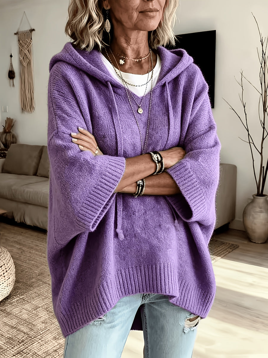 Women's Casual Drawstring Hooded Sweatshirt, a Spring/autumn Top for Curvy Women, Suitable for Commuting and Casual Wear. Size Runs Small, Order One Size up Is Recommended - Dark Violet