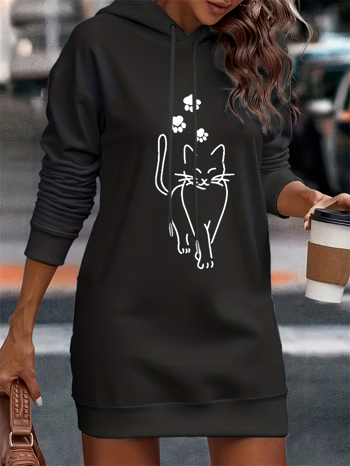 Women's Fashion Hoodie - Black