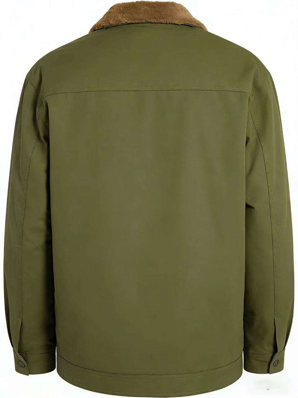 2026 European American New Men'S Mature Stable Fleece Warm Jacket Cargo Casual Easy Outing Commuting Coat - Military Green