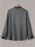 [Know And Give OBM] Men'S Henley Long Sleeve Shirt, Comfortable And Breathable Fabric, Suitable for Daily Outings, Outdoor Sports, Travel, And Vacation, Lightweight And Breathable Regular Fit with Buttoned Cuffs, Ideal for Beach, Hiking - Dark Gray