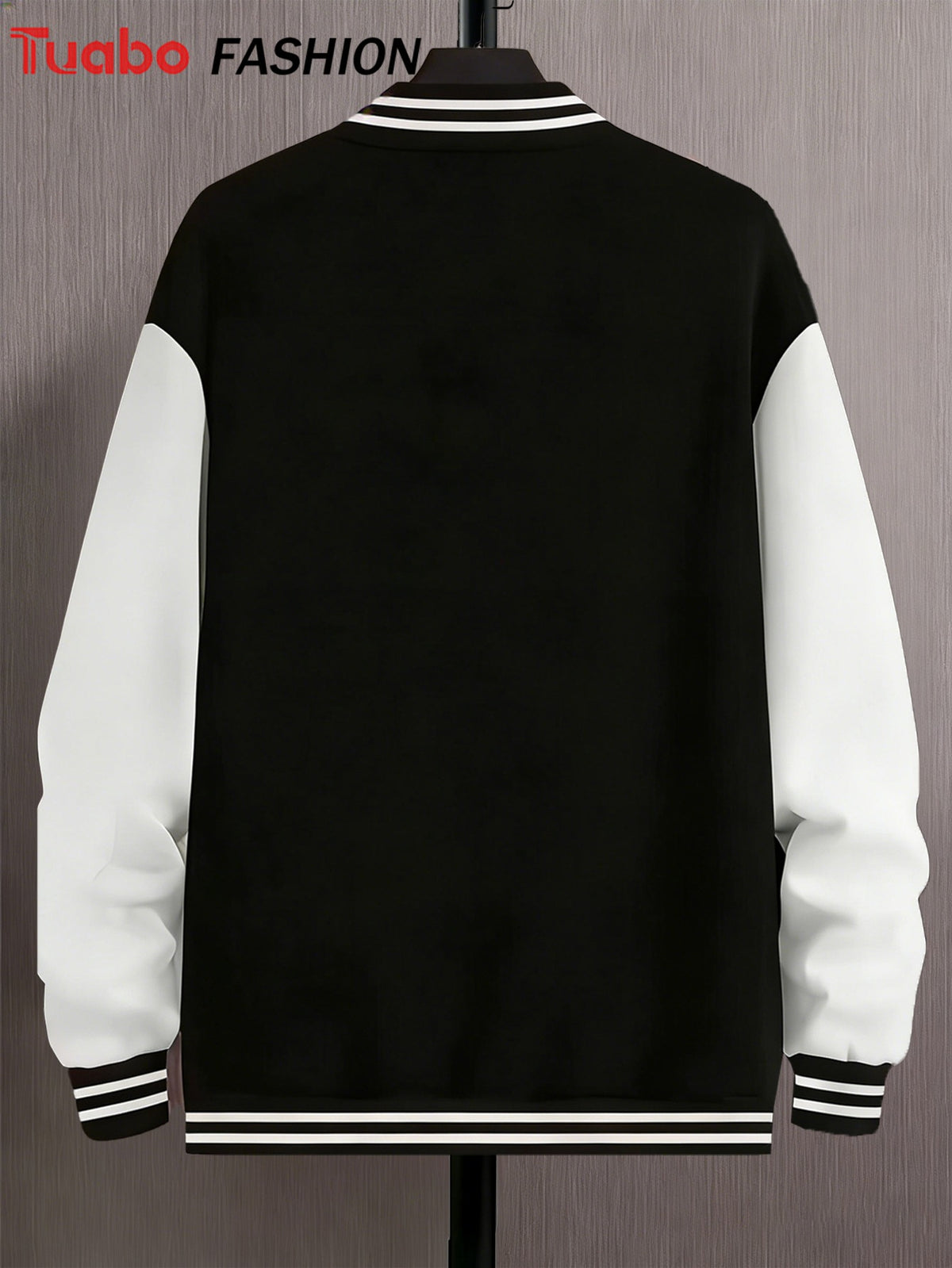 Men'S Trendy Baseball Jacket - LA WEST COAST Pattern - Contrast Sleeve Style - Button Closure And Stretch Fabric All-Season Versatile Comfortable Outerwear - Ideal for Outings, Travel, Friends Gatherings, And Commuting, Loose Fit Machine Washable - Black