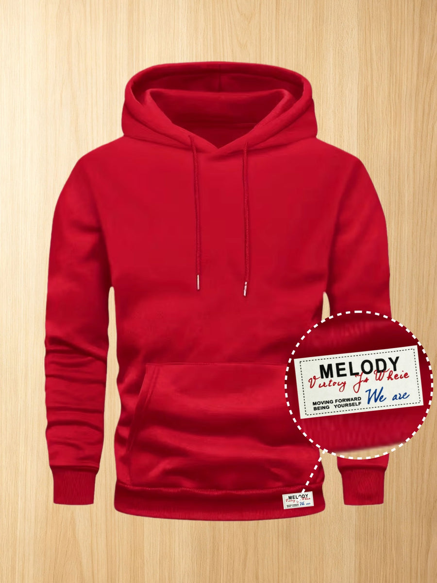 50%, 50%, Men'S Casual Pocket Ankle-Length Hooded Sweatshirt, Cuffs with Ribbed Bottom, Men'S Warm Fleece-Lined Sweatshirt for Global All-Season Base Layer - Red 3