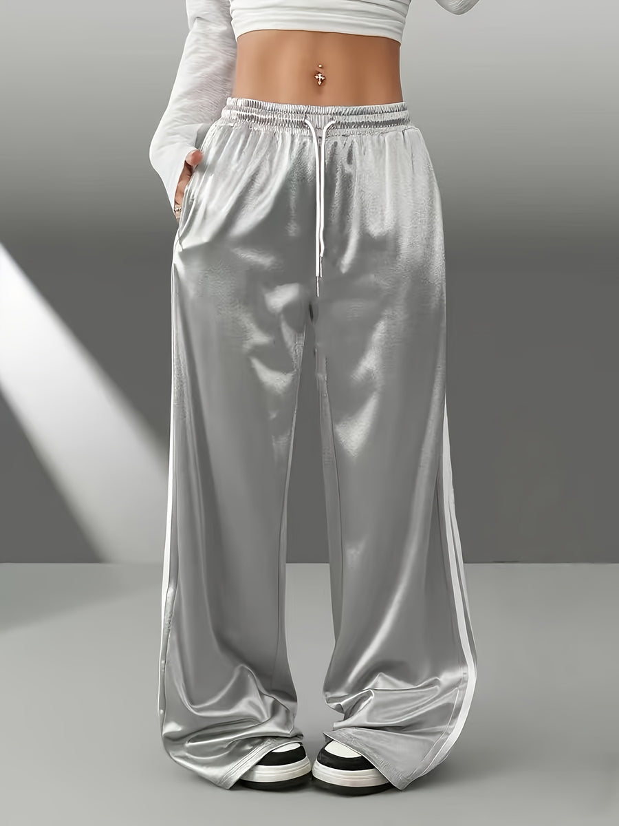 (ZJ0910008) Women's Fashion Casual Long Pants - Grey